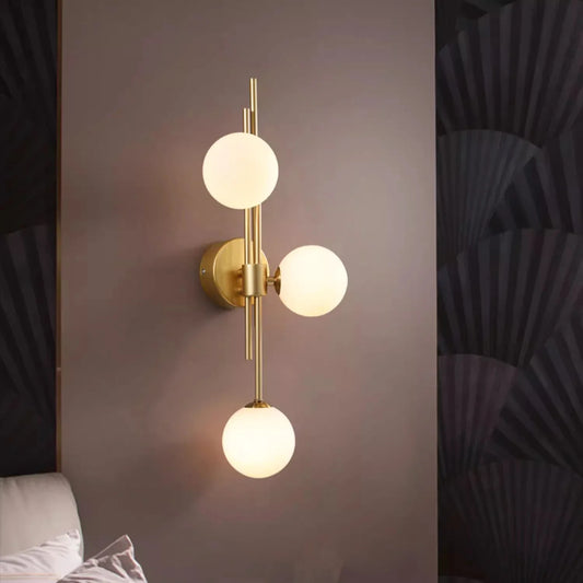 2023 Modern Led Glass Ball Wall Lamp For Living Room Study Bedside Loft Home Bathroom Mirror Light